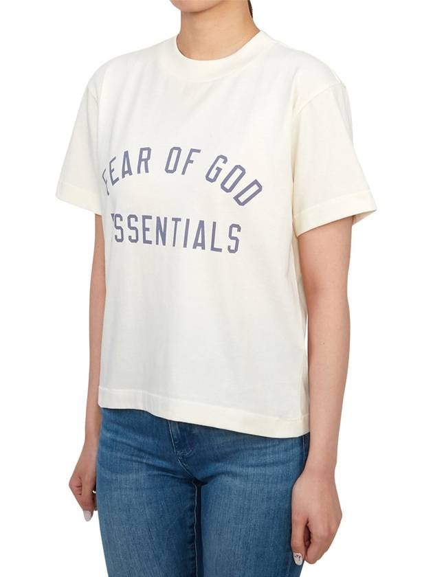 Logo Print Short Sleeve T Shirt White - FEAR OF GOD - BALAAN 3