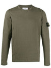 Wappen Patch Crew Neck Knit Top Khaki - STONE ISLAND - BALAAN.