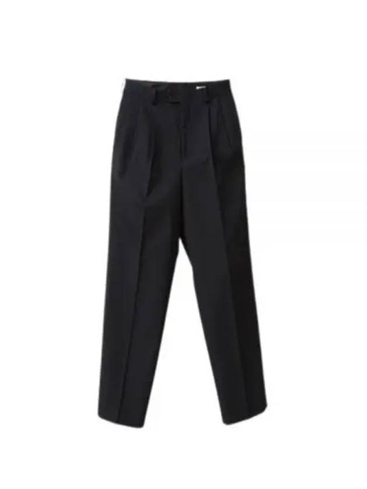 24 LIGHT WOOL MAX GABARDINE TWO TUCK SLACKS TOP BLACK A24SP03MG - AURALEE - BALAAN 1