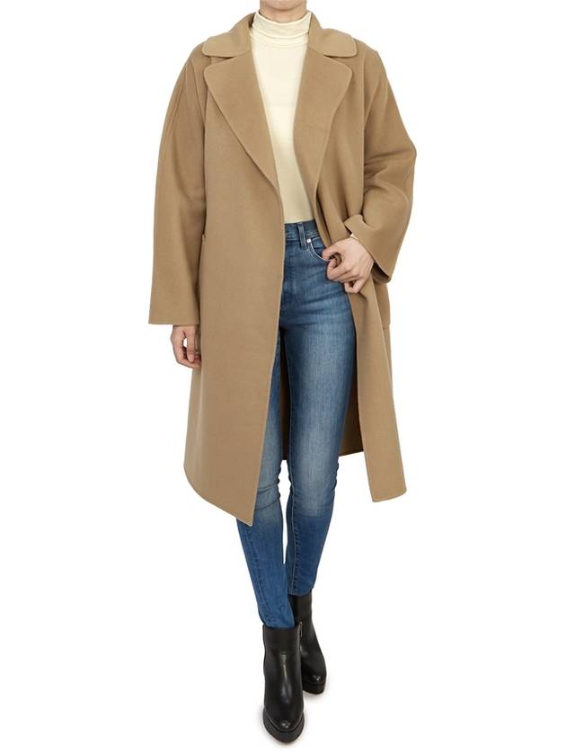 Rovo Wrap Wool Singe Coat Beige - MAX MARA - BALAAN 10