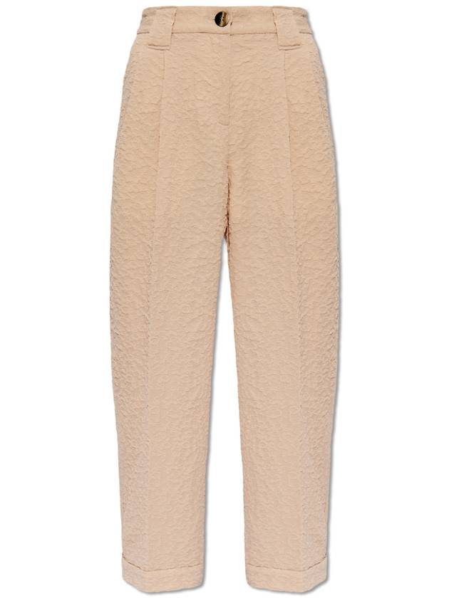 Ganni Jacquard Trousers, Women's, Beige - GANNI - BALAAN 1