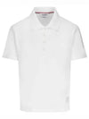 Side Slit Three Stripe Tab Short Sleeve Polo Shirt White - THOM BROWNE - BALAAN 2