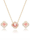 Una Sparkling Dance Clover Earrings Necklace Set Pink Rose Gold - SWAROVSKI - BALAAN 6