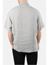 Linen Short Sleeve Shirt Grey - CP COMPANY - BALAAN 4