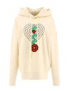 Flower Fleece Jersey Hoodie Beige - MONCLER - BALAAN 2