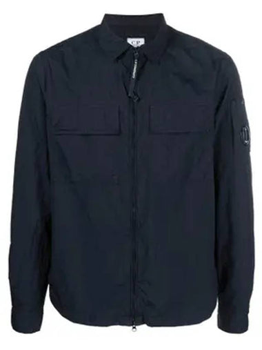 Taylon L Lens Shirt Zip Up Jacket Navy - CP COMPANY - BALAAN 1