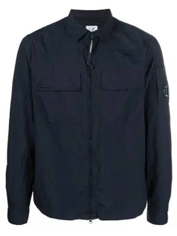 Taylon L Lens Shirt Zip Up Jacket Navy - CP COMPANY - BALAAN 1