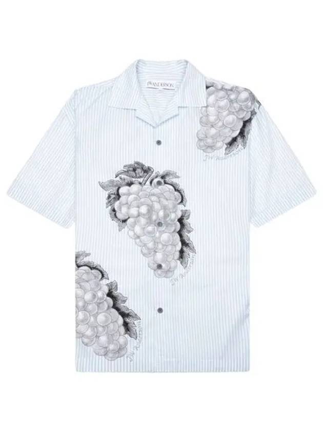 Grape Motif Relax Fit Short Sleeve Shirt Light Blue - JW ANDERSON - BALAAN 2