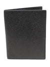 MAW034A00198001 Black Pebble Grain Leather Passport Wallet - THOM BROWNE - BALAAN 1