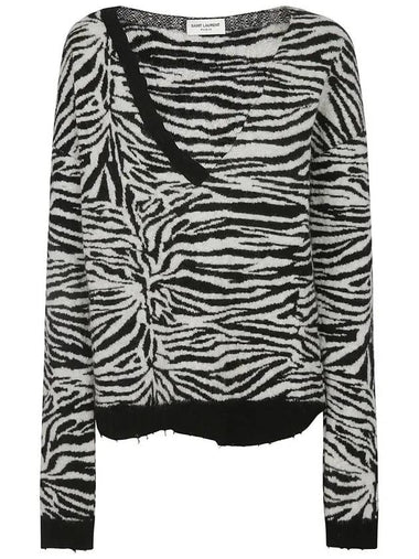 zebra knit top 646427 YA2PU 1095 - SAINT LAURENT - BALAAN 1