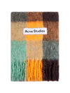 Check Mohair Muffler Chestnut Brown Yellow Green - ACNE STUDIOS - BALAAN 2