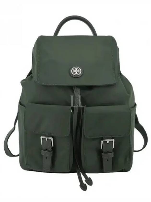 Virginia Flap Nylon Backpack Green - TORY BURCH - BALAAN 2