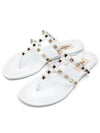 Rockstud PVC Rubber Flat Flip Flops White - VALENTINO - BALAAN 3