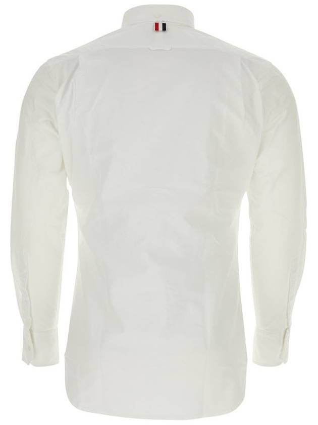 Men's Logo Patch Classic Cotton Long-Sleeve Shirt White - THOM BROWNE - BALAAN 3