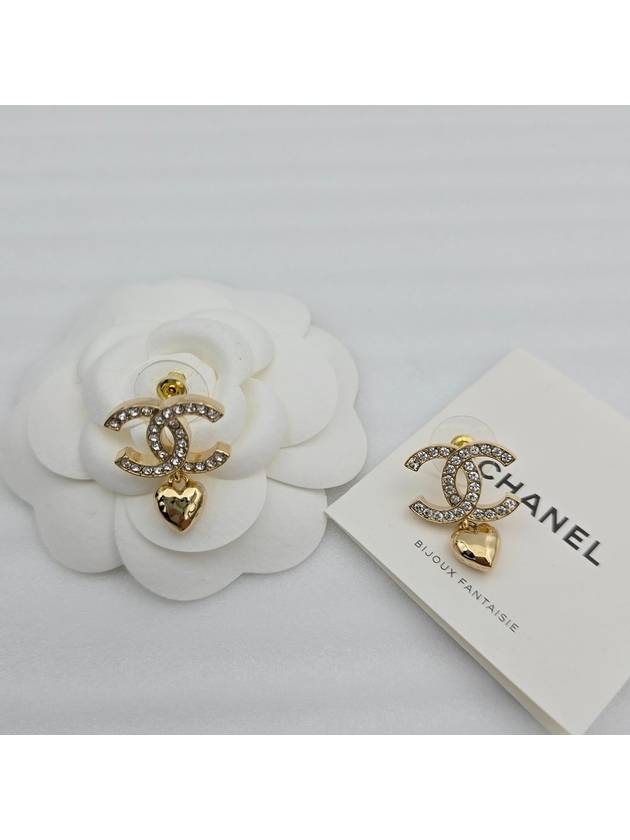 Crystal CC logo heart drop earrings ABA272 - CHANEL - BALAAN 4