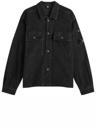 Corduroy Button Utility Shirt Jacket Black - CP COMPANY - BALAAN 2