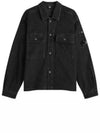 Corduroy Button Utility Shirt Jacket Black - CP COMPANY - BALAAN 2