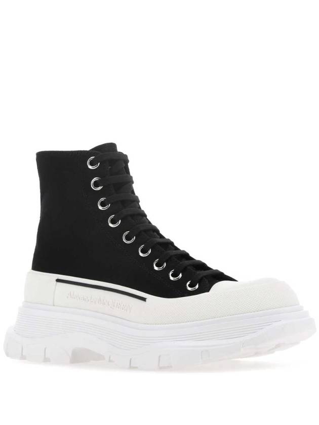 Men's Tread Lace-Up High Top Sneakers Black White - ALEXANDER MCQUEEN - BALAAN 3