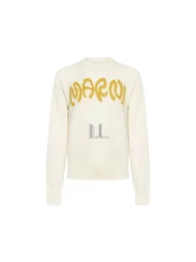 Roundneck Logo Knit Top Stone White - MARNI - BALAAN 2