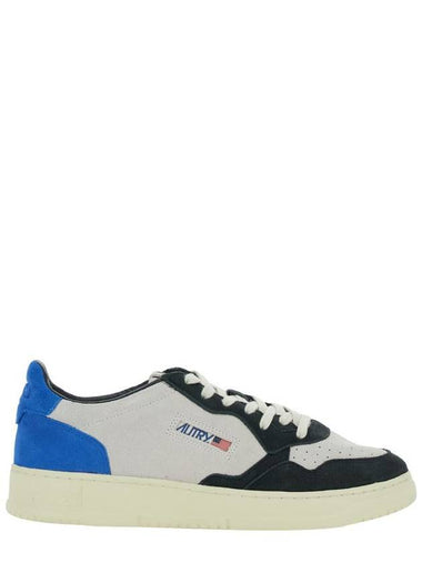 'Medalist Low' Blue Sneakers With Contrasting Heel And Inserts In Suede Man - AUTRY - BALAAN 1