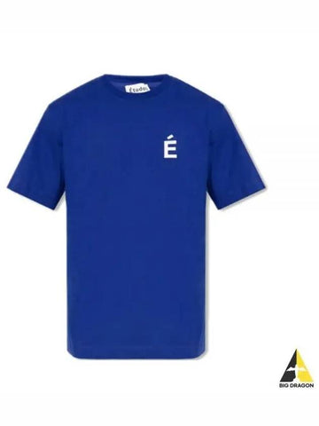 Etudes Wonder Patch Short Sleeve T Shirt Blue C00ME104A00740 - ETUDES - BALAAN 1