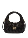 Wander Materasse Nappa Leather Mini Hobo Tote Bag Black - MIU MIU - BALAAN 2