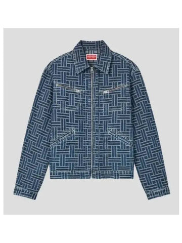 Weave Embroidery Trucker Denim Jacket FE6 5DV310 6J2 DD - KENZO - BALAAN 1