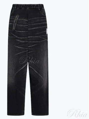 A10PT023 Black Twisted Light Denim Pants - MIHARA YASUHIRO - BALAAN 1