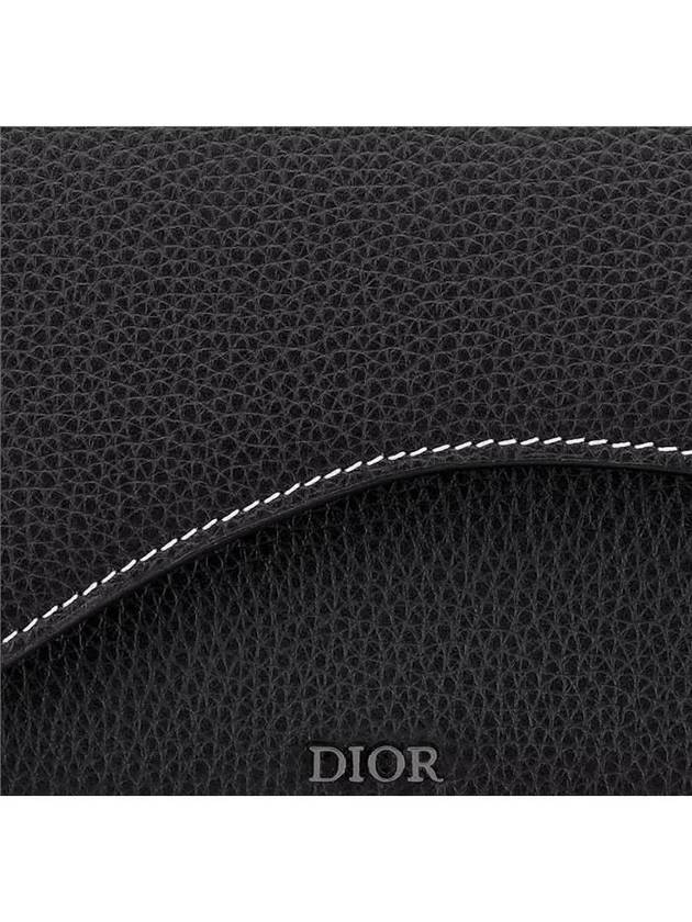 Saddle Grained Calfskin Long Wallet Black - DIOR - BALAAN 5