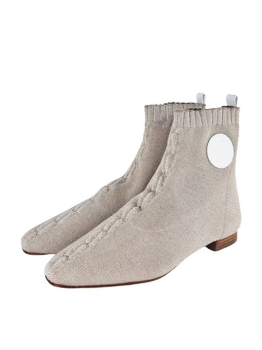 Duo ankle knit boots notciola & white H221162Z - HERMES - BALAAN 1