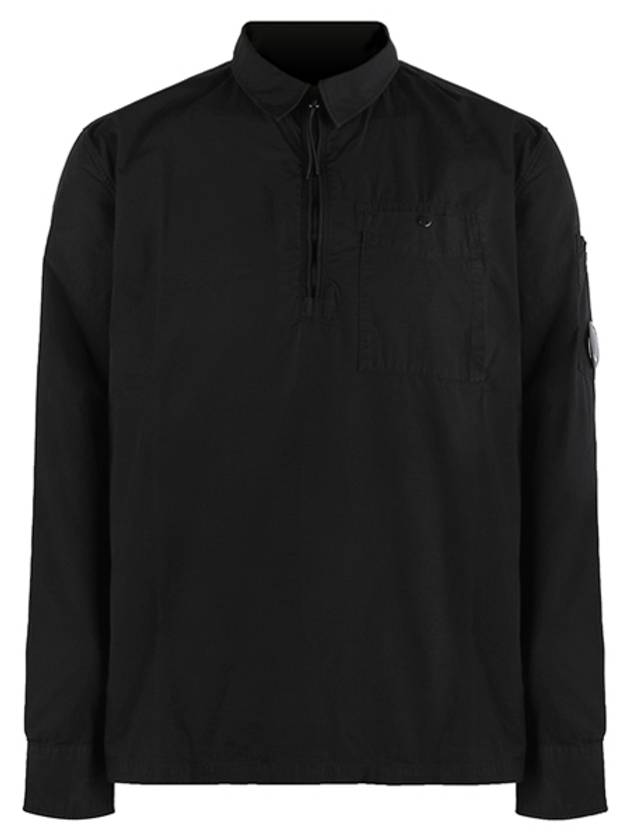 Lens Detail Ripstop Quarter Zipper Long Sleeve Shirt Black - CP COMPANY - BALAAN 2