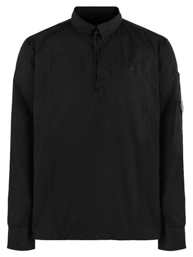 Lens Detail Ripstop Quarter Zipper Long Sleeve Shirt Black - CP COMPANY - BALAAN 1