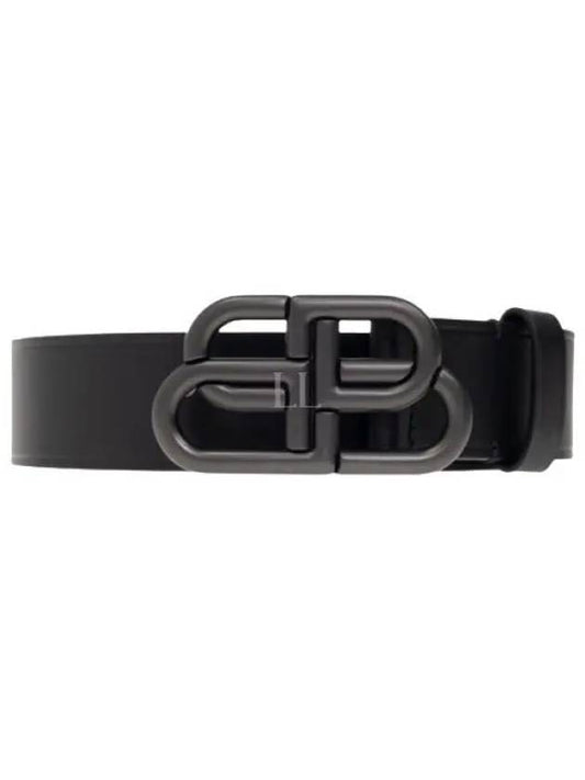 Buckle Logo Leather Belt Black - BALENCIAGA - BALAAN 2