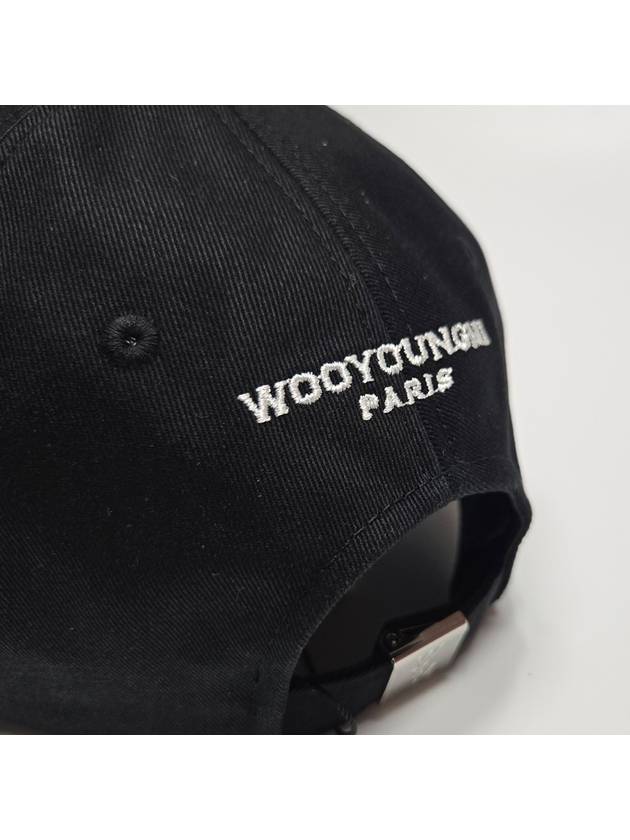 Embroidered Logo Cotton Ball Cap Black - WOOYOUNGMI - BALAAN 6