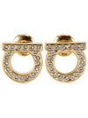 Gancini Crystal Small Earrings Gold - SALVATORE FERRAGAMO - BALAAN 4