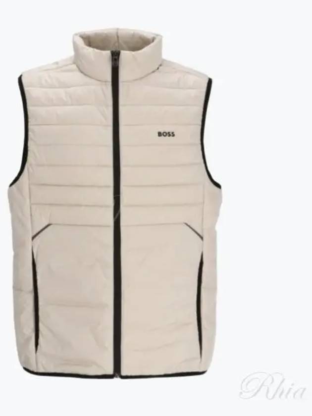 Padded Regular Fit Water-Repellent Fabric Vest Light Beige - HUGO BOSS - BALAAN 2