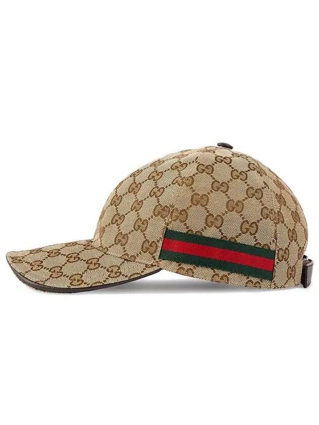 Original GG Web Supreme Canvas Baseball Ball Cap Beige Ebony - GUCCI - BALAAN 3