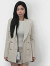 FW Reale Gabardine Wool Double Blazer Jacket Beige 1046033906 001 - MAX MARA - BALAAN 1