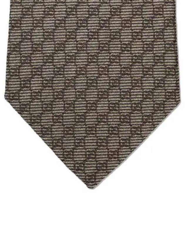 Interlocking G Silk Wool Tie Camel Brown - GUCCI - BALAAN 7