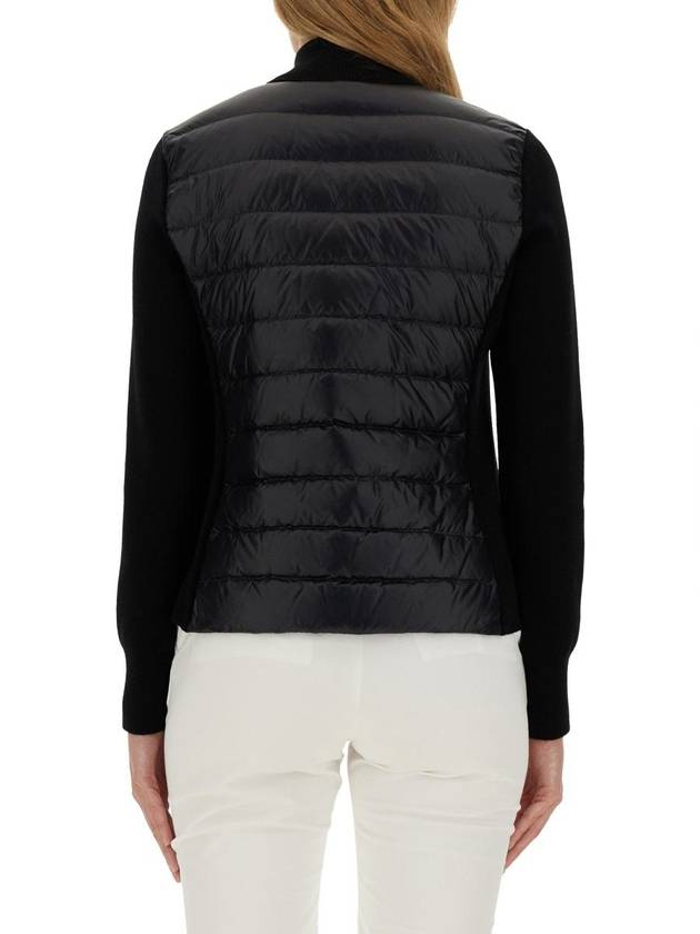 Logo Patch Padded Cardigan Black - MONCLER - BALAAN 4