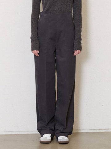 Cation Cotton Curved Wide Pants Smoke - JUN BY JUN K - BALAAN 1