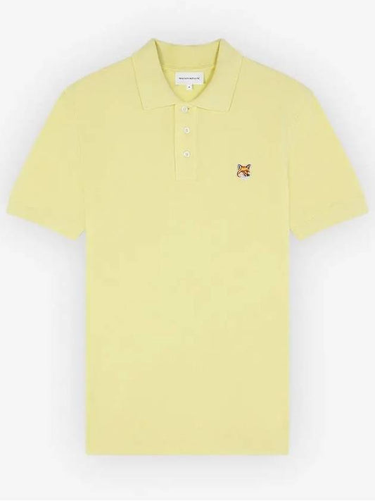 Fox Head Patch Cotton Polo Shirt Yellow - MAISON KITSUNE - BALAAN 2