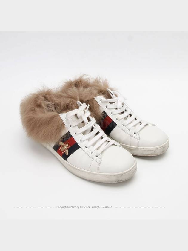 Ace fur bee embroidery trimming sneakers 498199 1215hva - GUCCI - BALAAN 5