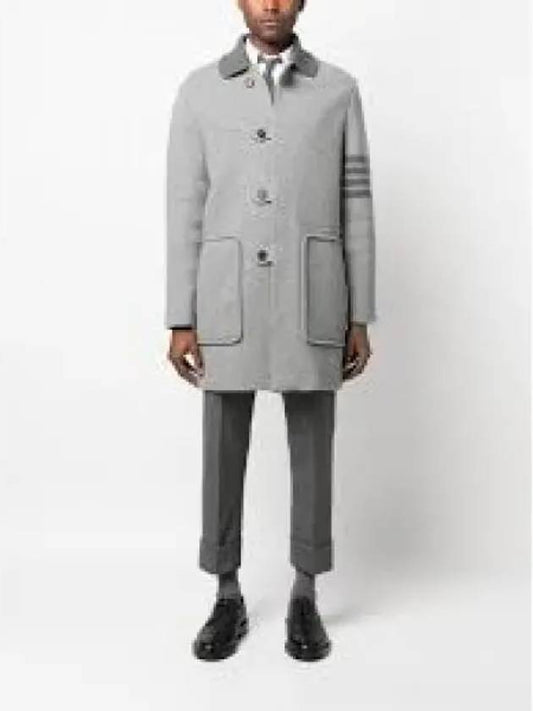 Striped Trim Detail Single Coat Grey - THOM BROWNE - BALAAN 2