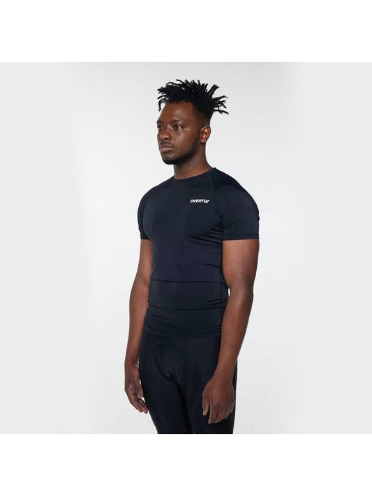 Men's Performance Pro Taping Compression Wear Short Sleeve T-Shirt Black - OVERTIA - BALAAN 2