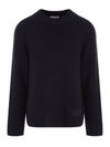 Logo Patch Wool Knit Top Night Blue - AMI - BALAAN 1