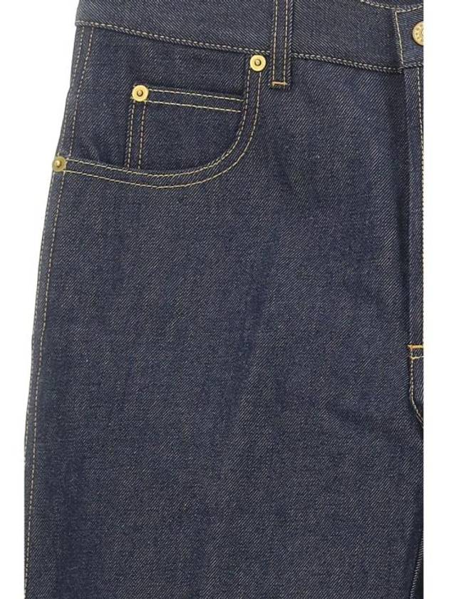 Mid Rise Straight Denim Jeans Blue - GUCCI - BALAAN 4