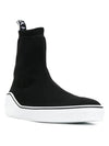 Back Logo Band V Knit Mid High Top Sneakers Black - GIVENCHY - BALAAN 5