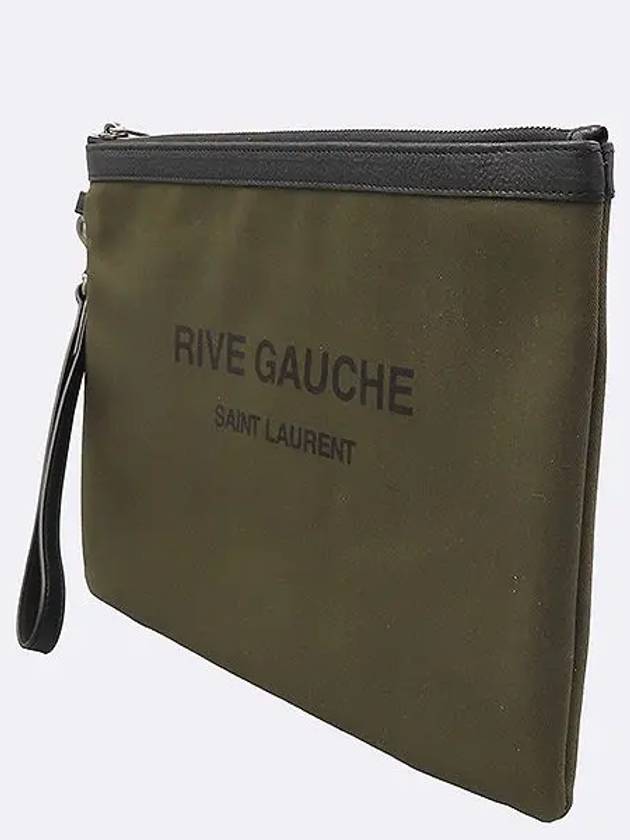 581369 Khaki fabric Rive Gauche clutch - SAINT LAURENT - BALAAN 3