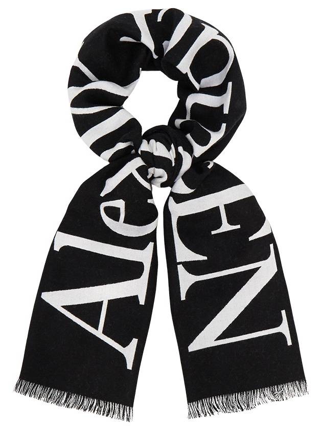 Men's Classic Logo Scarf Black - ALEXANDER MCQUEEN - BALAAN 3